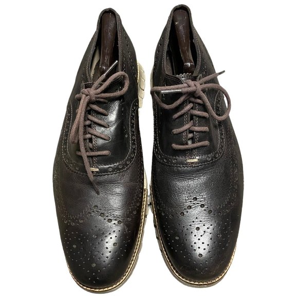Cole Haan Zerogrand.os Dark Brown Full Brogue Wingtip Oxford Shoes Mens Size 12M - Picture 6 of 12